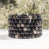 Pulsera de ágata Sulemani negra 6MM, 8MM, 10MM, 12MM Pulsera de cuentas redondas AAA, Pulsera de piedras preciosas Piedras curativas