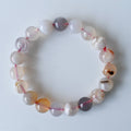 Pulsera de cornalina de flor natural A, pulsera de cristal con cuentas redondas de 6 mm, 8 mm, 10 mm