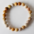 Pulsera de coral fósil 4MM, 6MM, 8MM, 10MM Una pulsera de cuentas redondas, pulsera de piedras preciosas Piedras curativas