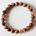 Pulsera de ágata de fuego 6MM, 8MM, 10MM, 12MM Una pulsera de cuentas redondas, pulsera de piedras preciosas Piedras curativas