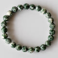 Pulsera de jaspe de punto verde 4MM, 6MM, 8MM, 10MM, 12MM Una pulsera de cuentas redondas, pulsera de piedras preciosas Piedras curativas