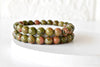 Bracelet Unakite 4MM, 6MM, 8MM, 10MM, 12MM Un Bracelet de perles rondes, Bracelet de pierres précieuses Pierres de guérison