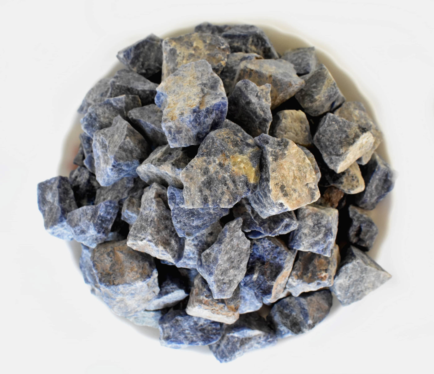 Pierres naturelles brutes de Sodalite Pierres brutes de Sodalite de 1 pouce, morceaux de cristal brut en taille de paquet 4 oz, 1/2 lb, 1 lb.