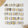 Conjuntos de runas de piedra lunar arcoíris con bolsa de terciopelo negro y tarjeta de runas, conjunto de runas de Elder Futhrak