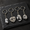 Rainbow Moonstone Key Chain, Gemstone Keychain Crystal Key Ring (Growth and Inspiration )
