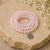 Rose Quartz Beads Mala Bracelet, 108 Prayer Beads Necklace (Love and Inner Peace)