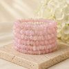 Pulseras de chip de cuarzo rosa natural, pulseras de chip de piedras preciosas de cristal sueltas ~ pulsera de chip curativo