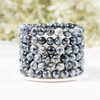 Pulsera de obsidiana de copo de nieve 4MM, 6MM, 8MM, 10MM Una pulsera de cuentas redondas, pulsera de piedras preciosas Piedras curativas