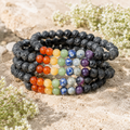 7 Chakra Diffuser Bracelet, Lava with 7 Chakra's Cruystals Beads Diffuser Jewelry, Aromatherapy, Essential Oil Bracelet, Spiritual Gift, Yoga Gift for Her,