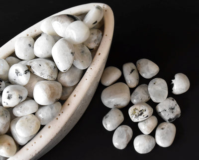 Rainbow Moonstone Tumbled Stone A Grade, Medium Tumbled Stone (Pack of 4oz, 1/2 lb and 1 lb)
