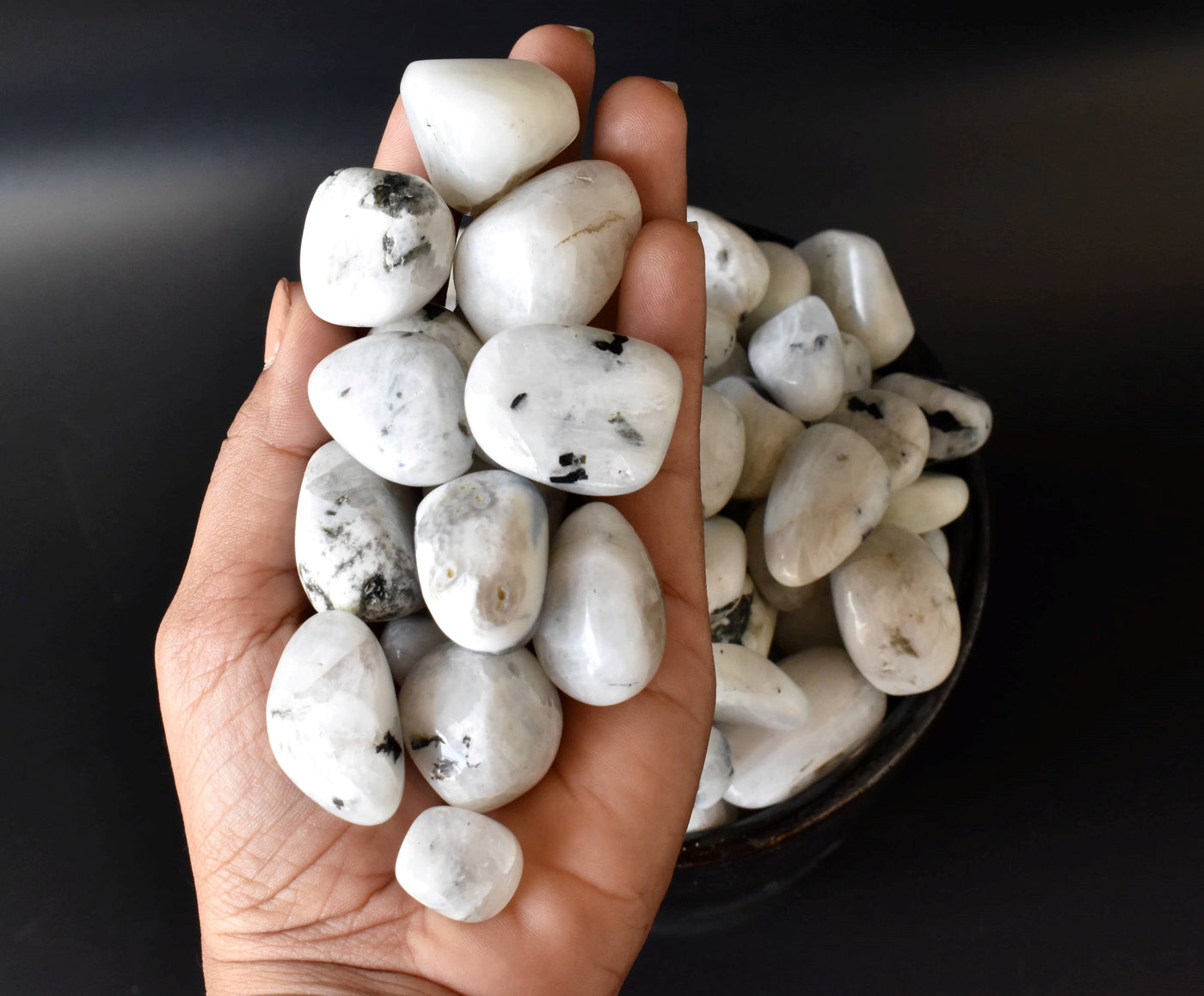 Rainbow Moonstone Tumbled Stone A Grade, Medium Tumbled Stone (Pack of 4oz, 1/2 lb and 1 lb)