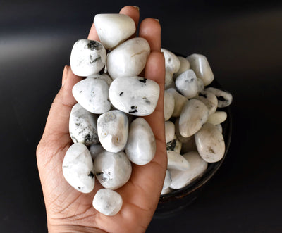 Rainbow Moonstone Tumbled Stone A Grade, Medium Tumbled Stone (Pack of 4oz, 1/2 lb and 1 lb)