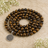 Tiger Eye Beads Mala Bracelet, 108 Prayer Beads Necklace (Protection and Inner Strength)