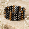 TRIPLE PROTECTION Crystal Bracelet (Tiger Eye, Black Obsidian, Hematite)