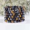 TRIPLE PROTECTION Crystal Bracelet (Tiger Eye, Black Obsidian, Hematite)