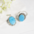Natural  Turquoise Howlite Gemstone Jewelry Combo Set for Women | Ring & Pendant