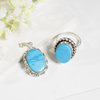 Natural  Turquoise Howlite Gemstone Jewelry Combo Set for Women | Ring & Pendant