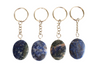 Sodalite Key Chain, Gemstone Keychain Crystal Key Ring (Meditation and Angelic Communication )