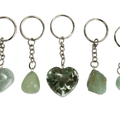 Green Aventurine Key Chain, Gemstone Keychain Crystal Key Ring (Attraction and Cleansing)