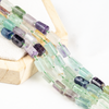 Multi Fluorite Gemstone Pipe Bead, Crystal Healing Tube Beads.