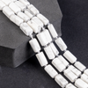 Howlite Gemstone Pipe Bead, Crystal Healing Tube Beads.