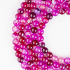 Cuentas redondas de ágata rosa grado A de 4 mm, 6 mm, 8 mm, 10 mm, 12 mm con bandas 