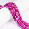 Cuentas redondas de ágata rosa grado A de 4 mm, 6 mm, 8 mm, 10 mm, 12 mm con bandas 