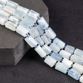Aquamarine Gemstone Pipe Bead, Crystal Healing Tube Beads.