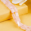 Rose Quartz Gemstone Pipe Bead, Crystal Healing Tube Beads.