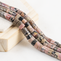 Rhodonite Genuine Gemstone Spacer Beads for Bracelets, Necklaces and Gemstone jewelry.