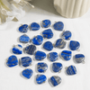 Colgante de corazón de cristal de lapislázuli real, encanto de piedra preciosa pulida, collares en forma de corazón genuinos,