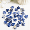 Colgante de corazón de cristal de sodalita real, collares en forma de corazón genuinos, encanto de piedra preciosa pulida