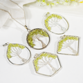 Natural Peridot Crystal Tree of Life Pendant |Crystal Pendant