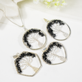 Natural Black Obsidian Crystal Tree of Life Pendant |Crystal Pendant
