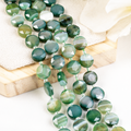 Green Sulemani Agate Disc Beads Crystal Healing Beads for Jewelry Making