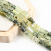 Prehnite Gemstone Pipe Bead, Crystal Healing Tube Beads.