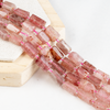 Strawberry Quartz  Gemstone Pipe Bead, Crystal Healing Tube Beads.