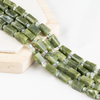 Green Jade Gemstone Pipe Bead, Crystal Healing Tube Beads.