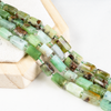 Emerald Gemstone Pipe Bead, Crystal Healing Tube Beads.