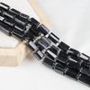 Black Toumaline Gemstone Pipe Bead, Crystal Healing Tube Beads.