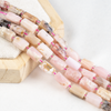 Pink Opal Gemstone Pipe Bead, Crystal Healing Tube Beads.