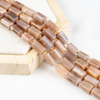 Multi Moonstone Gemstone Pipe Bead, Crystal Healing Tube Beads.