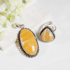 Natural Yellow Aventurine Gemstone Jewelry Combo Set for Women | Ring & Pendant
