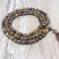 Tiger Eye Gemstone Mala, 108 Prayer Bead Mala.
