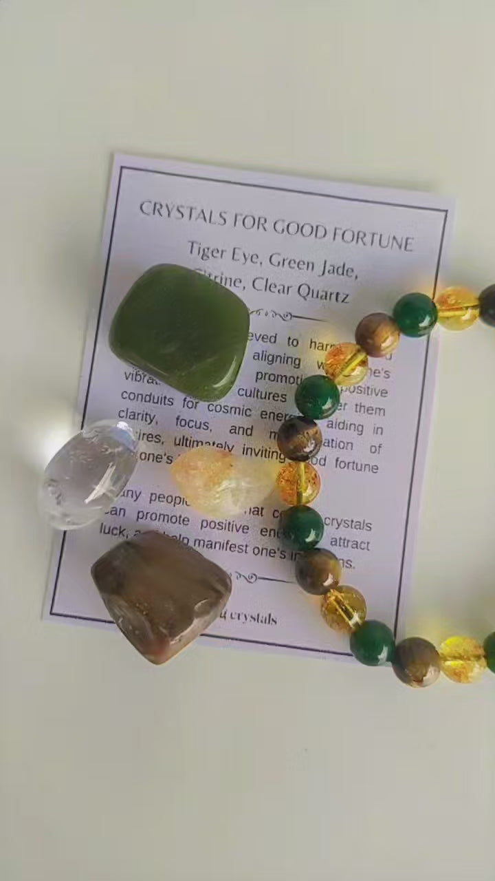 Harbouring GOOD FORTUNE Crystal Kit, Gemstone Tumble Kit, Good fortune Crystal Gift Set