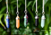 Polished Double Terminated Crystal Points Pencil Pendant Necklace