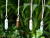 Polished Double Terminated Crystal Points Pencil Pendant Necklace