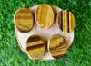 Tiger Eye Flat Stone, Polished Oval Flat Palm Stones.