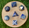 7 pcs Lapis Lazuli Platonic Solids Sacred Geometric Set