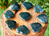 Moss Agate Heart Crystal, Puffy Mini 1 Inch Pocket Crystal Heart